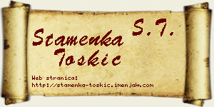 Stamenka Toskić vizit kartica